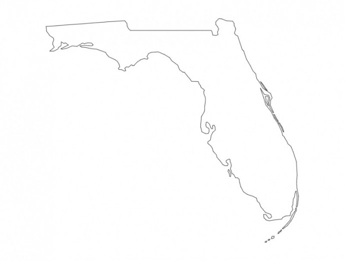 Скачать dxf - Флорида контур флорида контур на карте флорида карта