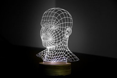Человек голова 3 d светильник 3d illusion ночник Распознать текст