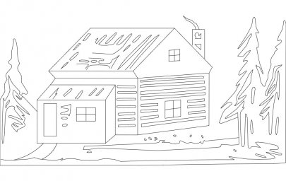 Скачать dxf - Раскраска домик вытынанки домики на окна вытынанки домики