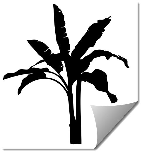 Скачать dxf - Растения силуэт силуэты растения банан кусты пальмы силуэт
