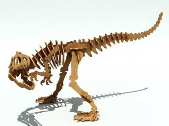 Скачать dxf - Скелет спинозавра из фанеры 3d пазл динозавр из