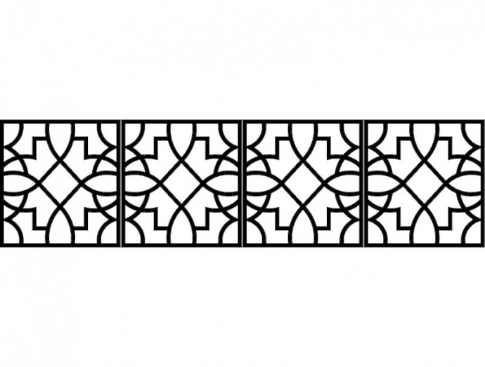 Скачать dxf - Орнамент готика орнамент бордюр садовые ограждения узоры орнамент