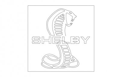 Скачать dxf - Логотип шелби кобра рисунок shelby snake эмблема лого