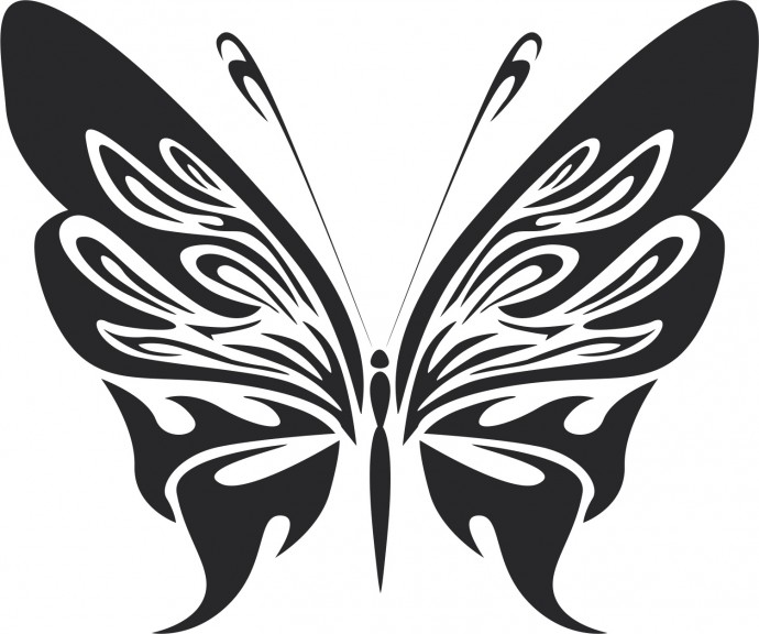 Скачать dxf - Бабочка бабочка символ трафарет логотип бабочка бабочка рисунок