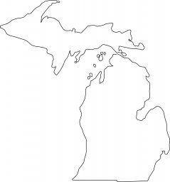 Скачать dxf - Контур карты контуры озер мира michigan map clipart