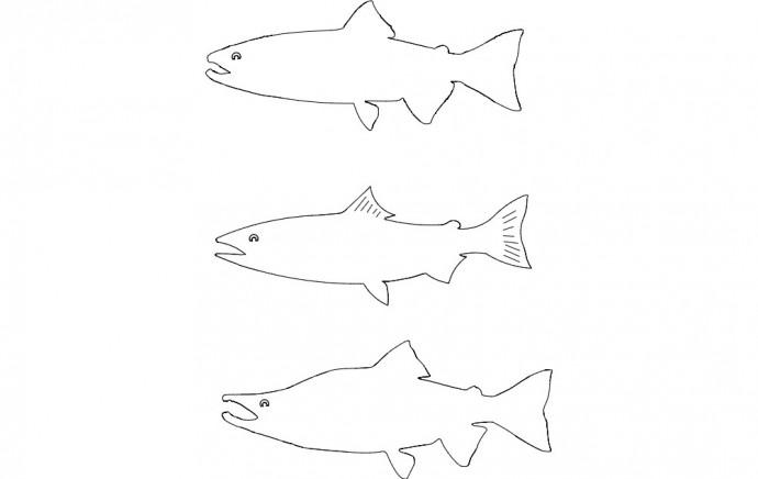 Скачать dxf - Трафарет рыбы для вырезания контур акулы для вырезания